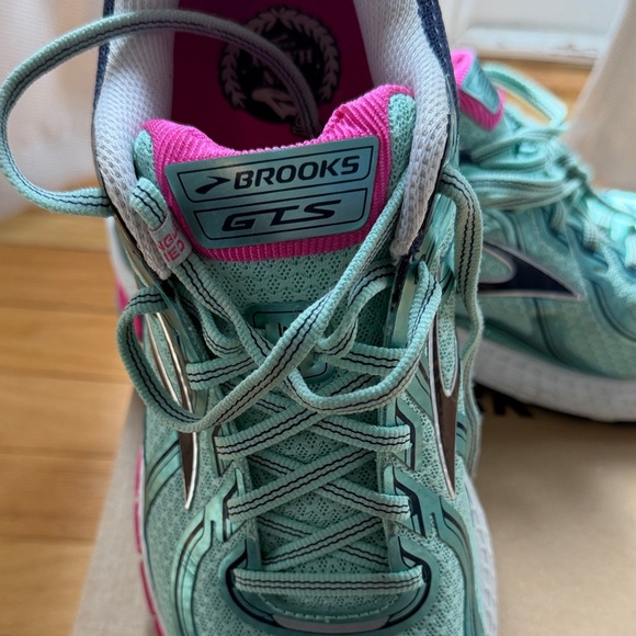 Brooks GTS 16 Women's Athletic Shoes - Aqua and Fuchsia - Picture 2 of 10